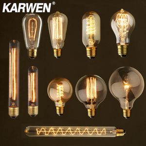 Other Home Garden Edison Bulb E27 220V 40W ST64 G80 G95 T10 T45 A19 Retro Ampolla Vintage Incandescente Edison Lámpara Filamento Luz Decoración 230807