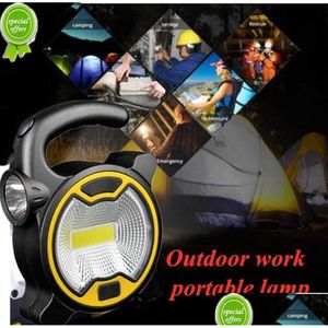 Autres Accueil Jardin Nouvelle lampe de travail portable COB LED Lanterne étanche Projecteur d'urgence Projecteur rechargeable pour la randonnée en plein air C DHF7G