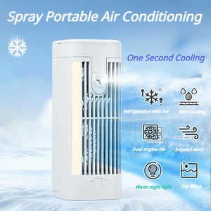 Other Home Garden Portable Air Conditioner Rechargeable Mini Spray Air Cooler Ménage Réfrigération Ice Mist Ventilateur Électrique Ventilateurs De Climatisation 230821
