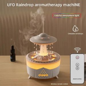 Other Home Garden Rain Drop Air Humidifier Essential Oil Diffuser 350ml 7 Colors LED Lamp Ultrasonic Remote Control USB Cloud Aroma 231116
