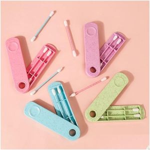 Autre Maison Jardin Réutilisable Sile Swab Recyclage Buds Swabs Sticks Avec Boîte Pour Le Nettoyage Des Oreilles Cosmétique Maquillage Drop Delivery Dhetn