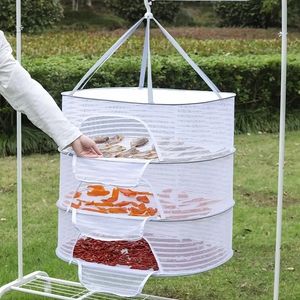 Other Home Storage Organization 1 3 layer folding fishnet non toxic polyester net 1 pc hanging drying suitable for fruit and vegetable herbs with zip 230818