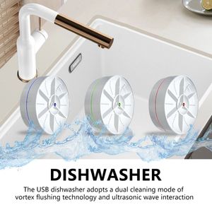 Autre organisation de stockage à domicile Mini lave-vaisselle Turbo USB rechargeable portable lave-vaisselle à ultrasons évier sans fil sans fil pour utilisation 230926