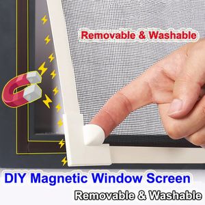 Other Home Textile Insect Magnetic Window Screen Tulle Mesh Stealth Customize DIY Summer Curtain Removable Washable Anti Fly Mosquito Net 230927