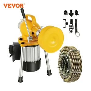 Other Household Cleaning Tools Accessories VEVOR Professional Dredge Machine 400W Electric Pipe Plunger Sink Sewer Toilet Blockage Tube Unblocker 231009