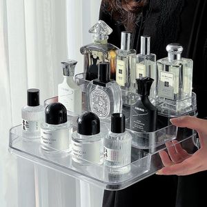 Other Housekeeping Organization 3 Tier Desktop Perfume Shelf Acrylic Cosmetic Organizer Storage Rack Doll Display Stand Kitchen Seasoning box 230710