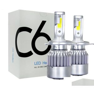 Otros accesorios interiores 1 par Precio est Cob C6 Real 7600Lm 120W Led Car Headlight H1 H3 H4 H7 9003 9004 9005 9006 Kit Hi/Lo Light Dhhfj