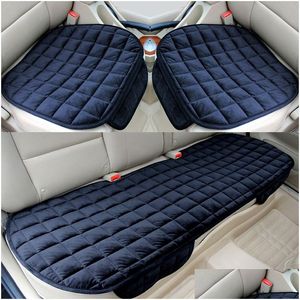 Autres accessoires intérieurs Siège de voiture Er avant arrière Flocage Coussin en tissu Non Slide Winter Protector Mat Pad Keep Warm Fit Truck Suv Dhlro