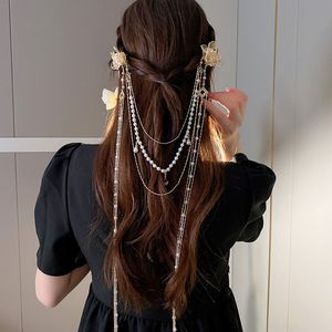 Other Jewelry Sets Fashion Peal Flower Long Tassel Hairpin Creative Wedding Clip Accessories 230422