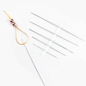 Other JHNBY 5PCS Big Eye Curved Open Stainless Steel Beading Needles for beads pearls Threading String Cord Making Tools Pins 221111