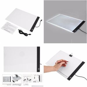 Autres claviers Entrées de souris Tablette numérique Format de papier A4 LED Artiste Thin Art Pochoir Ding Board Tra-Thin Tracking Light Pad LF Dhnut