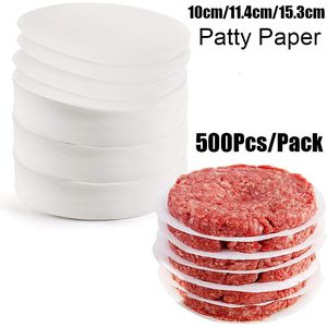 Autre cuisine barre à manger 500 pièces papier de cire de papier de galette de hamburger pour séparer les galettes pressées congelées pour Burger 231214