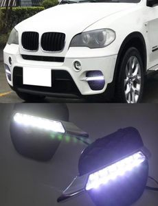Autre système d'éclairage Car clignotant 2pcs DRL pour X5 E70 2011 2012 2013 Daytime Film Lights Daylight LED Fog Lampe Cover 6684874