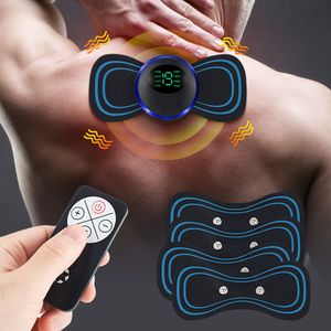 Autres articles de massage 5pcs EMS Mini masseur de cou autocollant thérapie d'acupuncture par impulsions stimulation musculaire jambe bras cervicale dos corps 8 modes écran LCD 230609