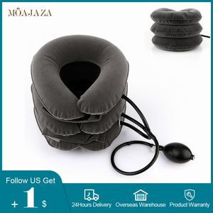 Otros artículos de masaje Collar cervical de aire Collar inflable Cuello Tracción Masajeador Terapia de vértebra Alivio del dolor Almohada de 3 capas Cuidado de la salud masajeador 230905