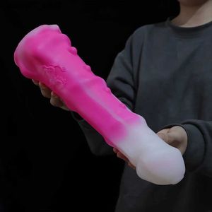 Autres articles de massage Cheval géant coloré faux animal de pénis avec un jouet sexuel à forte ventouse adapté aux produits de flirt pour femmes plug de massage anal Q240329