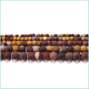 Autres perles rondes en jaspe Mookaite mat 6Mm 8Mm 10Mm perles de pierres précieuses en gros 15.5 pouces Fl Strand trou 1Mm 851 Q2 Drop Deli Yydhhome Dhrne