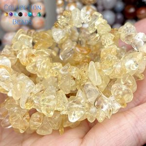 Autres Citrines irrégulières naturelles pierre de cristal jaune perles d'espacement en vrac pour la fabrication de bijoux bracelets de bricolage accessoires en gros 15 ''