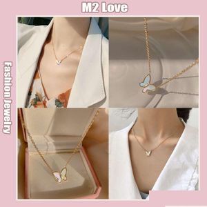 Autre collier papillon mode métal coréen clavicule chaîne femmes Sier accessoires bijoux colliers pendentifs Otxag