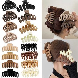Other Neutral Coffee Large Clips for Thick Hair Accessories Women Headdress Fashion Plastic Catch Crab Hairpins Gifts