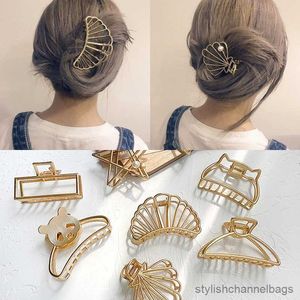 Other New Women Elegant Gold Hollow Geometric Metal Hair Claw Vintage Crab Hair Clips Headband Hairpin Fashion Hair