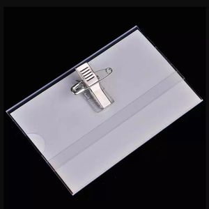 Other Office School Supplies 30pcs Safety Pin Clip Transparent Brooch Tag Badge ID Card Holder for Business Conference Employees Name Pass Credentials 230705