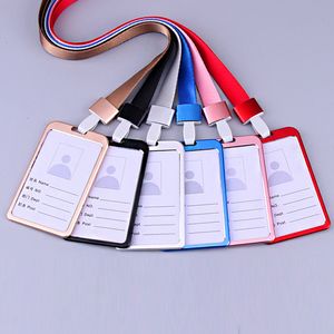 Autres fournitures scolaires de bureau 6 PCS Employé Id Card Holder Case Aluminium Femmes Hommes Nom ID Carte de crédit ID Business Case Cover Metal Work Badge d'identité 230719