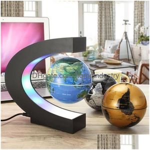 Autres Fournitures Scolaires De Bureau Led Lumière Lévitation Magnétique Flottant Globe Carte Du Monde C Forme Enseigner Cadeau Matériel D'enseignement Accueil Des Dh9Ra