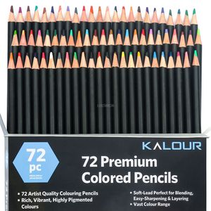 Other Office School Supplies Professional Oil Colored Pencils 72 Colors Artist Set Soft Series Lead for Coloring Book Sketching Drawing Art 230804