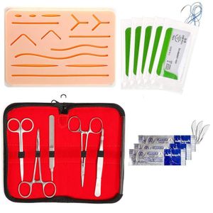 Autres fournitures scolaires de bureau Kit de suture réutilisable Pad Silicone Fausse peau Pratique Simulation traumatique Plaies Formation Modèle d'enseignement 230403