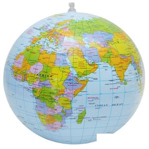 Other Office & School Supplies Wholesale 16Inch Inflatable Globe World Earth Ocean Map Ball Geography Learning Educational Student Kid Dhj1A