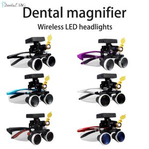 Other Oral Hygiene Dental Loupes Magnifier Lab Magnification Binocular 2535x Headlight Wireless 5W Headlamp 230915