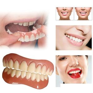 Otra higiene bucal Sile Superior Inferior Dientes postizos Cosmético Perfecta risa Carillas Dentaduras postizas Pasta Herramientas Falsa sonrisa instantánea 221114 Drop D Dh5Hy