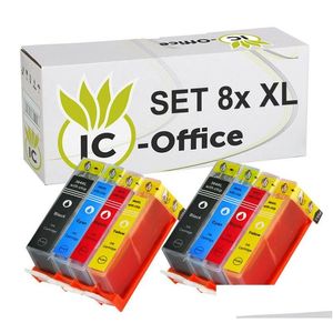 Otros productos de impresión de embalaje Venta al por mayor Impresora compatible con 8 cartuchos con chip para 364 XL Deskjet 3520 3522 Officejet 4620 4 DHHTG