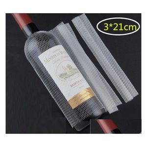 Otros materiales de envío de embalaje al por mayor 2000 unids plástico pe botella de vino tinto calcetines de red protectora manga blanca entrega de gota offi otmeu