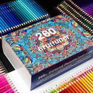Autres stylos Brutfuner 1248120160260 Couleurs Huile Bois Crayons de couleur Aquarelle Croquis Dessin Ensemble Pour Peinture Art Fournitures 230503