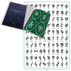 Autre ensemble de pochoirs de tatouage pour aérographe de maquillage permanent, le livre 12 contient 100 pièces adhésives réutilisables pochoir de dessin temporaire dragon pour garçons filles 230802