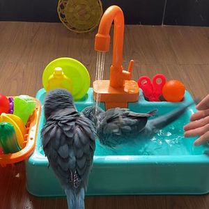 Other Pet Supplies Parrot Shower Bird Bathtub Swimming Pool Cage for Calopsita Parakeet Toys Cockatiel Basin Faucet Corella 230130