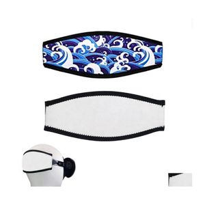 Otras piscinas Spashg Sublimación Neopreno Máscara de buceo Correa Ers Wrapper Protector Band Blank Diy Printing Drop Delivery Home Garden Dhkxl