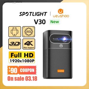 Otros accesorios para proyectores Vevshao V30 3D 4K Mini Cine Inteligente Android WiFi Portátil 1080P Cine en casa Video LED DLP con batería Q240322