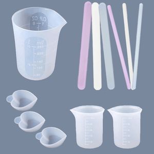 Other Silicone stir bar Mix Cup Mold Epoxy Resin Tools Reusable Mixing Measuring Cups DIY Making Stick Handmade Accessories 221111