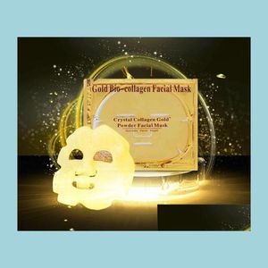 Autres outils de soins de la peau Gold Bio Collagène Masque Facial Crystal Visage Hydratant Soins de la peau Cosmenics 100pcs Drop Livraison 2022 Santé B Dhwlk