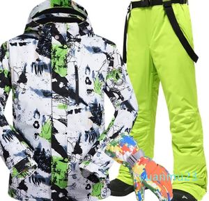 Otros artículos deportivos Trajes de esquí para hombres Marcas Invierno A prueba de viento Impermeable Térmico Chaqueta y pantalones para la nieve Conjuntos Ropa de esquí Esquí Snowboard Hombres