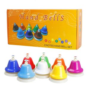 Autres articles de sport Orff Musical Instrument Set Handbell Coloré 8Note Main Bell Enfant Musique Jouet Bébé Éducation Précoce Beau Cadeau De Noël 231121