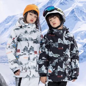 Autres articles de sport Costumes de ski Costumes de ski pour enfants Veste de ski Garçons Manteau de snowboard Filles Vêtements d'hiver Super chaud Coupe-vent Vêtements de sport en plein air Enfant 231205