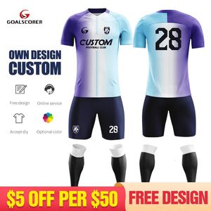 Autres articles de sport En gros personnalisé sublimé Mash Ployester tissu imprimé jeunesse maillot de football shorts manches ensemble uniforme de football pour hommes W067 231102