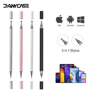 Other Tablet PC Accessories 2 in 1 Universal Stylus Pen For Mobile Android ios Phone iPad Drawing Capacitive Screen Touch 231018