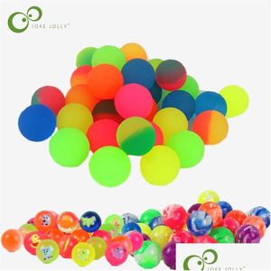 Autres jouets 100pcs / lot caoutchouc 25mm mini balles rebondissantes drôle haute rebond jouet enfants cadeau fête faveur décoration jeux de sport DDJ Drop Deli Dhjoz