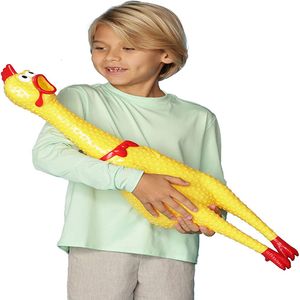 Autres jouets Crazy Huge Rubber Chicken Toy Giant Screaming Noise Makers pour les fêtes Farces Pratiques Blagues Squeaks Up To Novelty Gag 230519