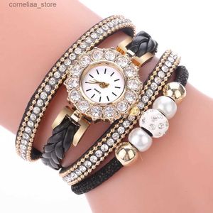 Autres montres Bracelet Femmes Vintage Strass Cristal Cadran Analogique Quartz Poignets Relogio Feminino relgio Y240316